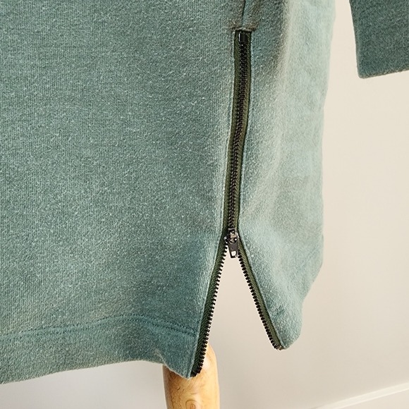 LOLE SIKA Sweatshirt Dress Womens Small Laurel Wreath Heather Green Zip Pilling - Picture 7 of 16